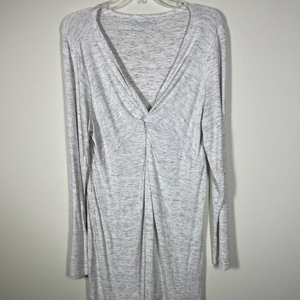 Soft Surroundings Women's Twist Front Tunic Top Jersey Knit L Party Casual